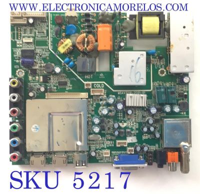 MAIN FUENTE PARA TV PIONEER / NUMERO DE PARTE NSAV3216-ZC01-01 / KB-6160 / MODELO 24"